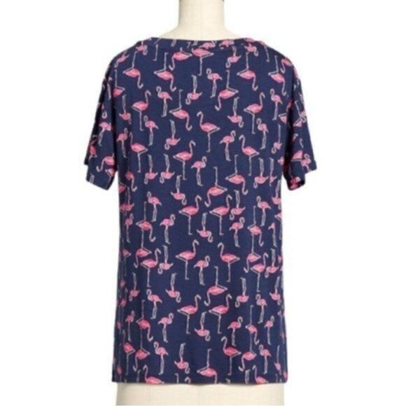 Modcloth Short Sleeve Instant Fit Relaxed Fit Tshirt Flaming Print Navy S NWT - Picture 2 of 7
